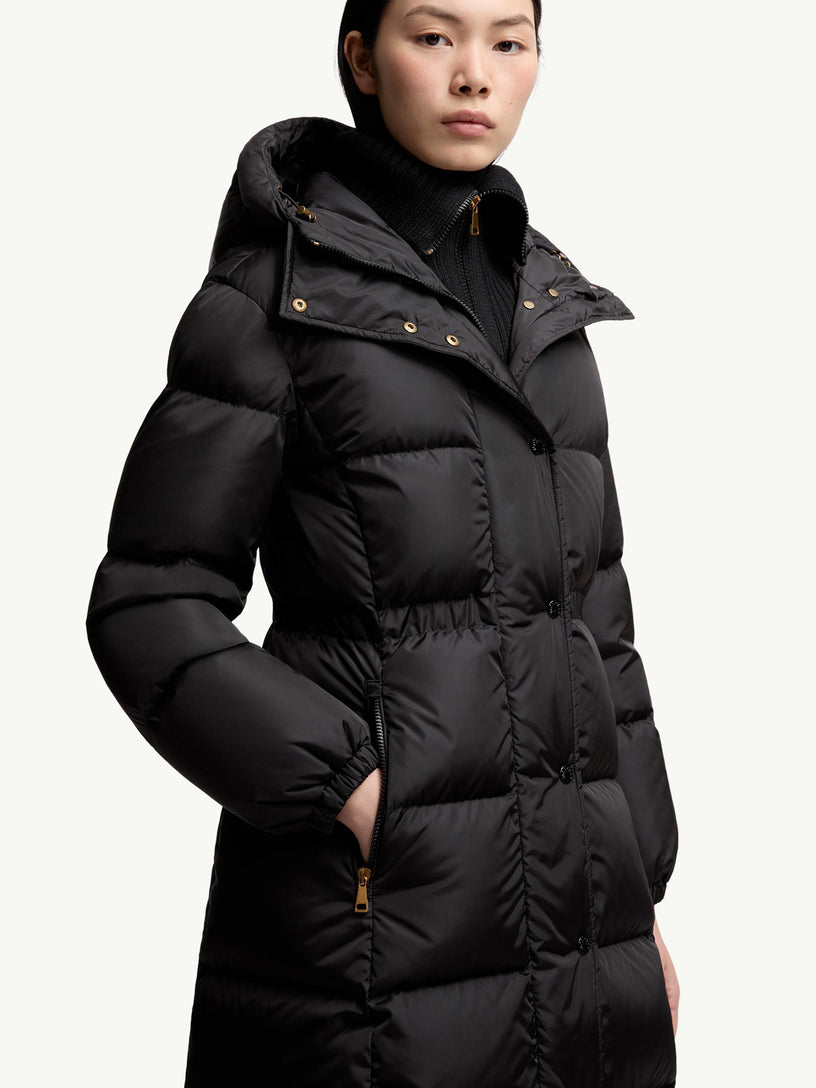 Chamer Wool-Trimmed Hooded Long Down Jacket