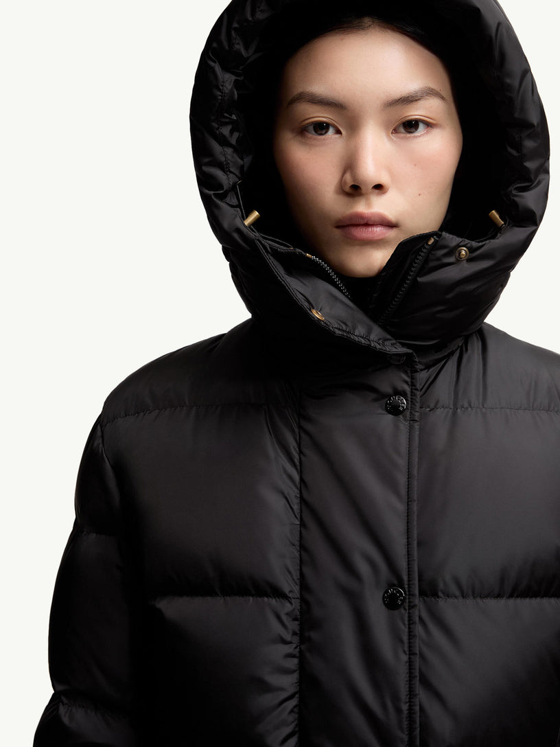 Chamer Wool-Trimmed Hooded Long Down Jacket