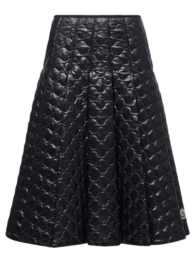 Padded midi skirt with square quilting