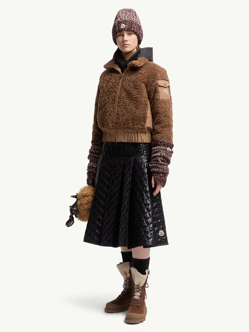 Padded midi skirt with square quilting