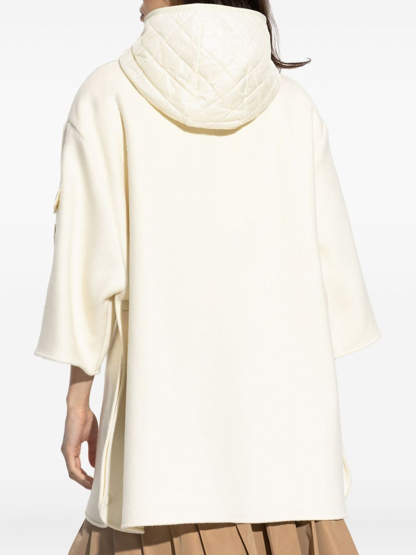 Wool Hooded Zip-Up Cape