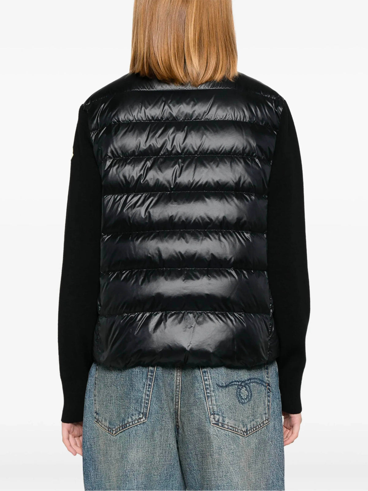 Padded wool cardigan