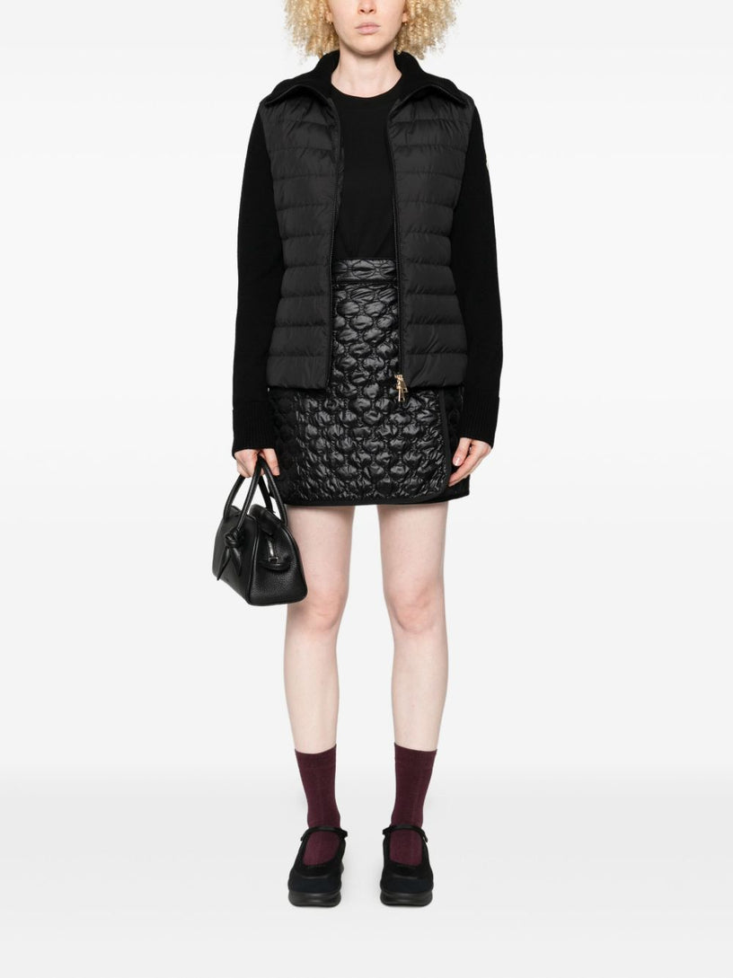 Padded wool cardigan with zip