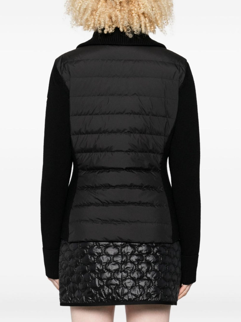 Padded wool cardigan with zip