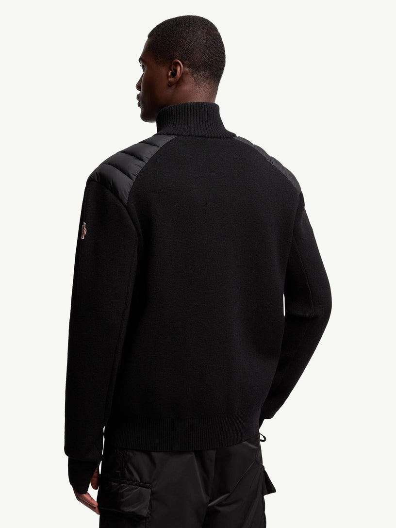 Padded Wool Zip-Up Cardigan