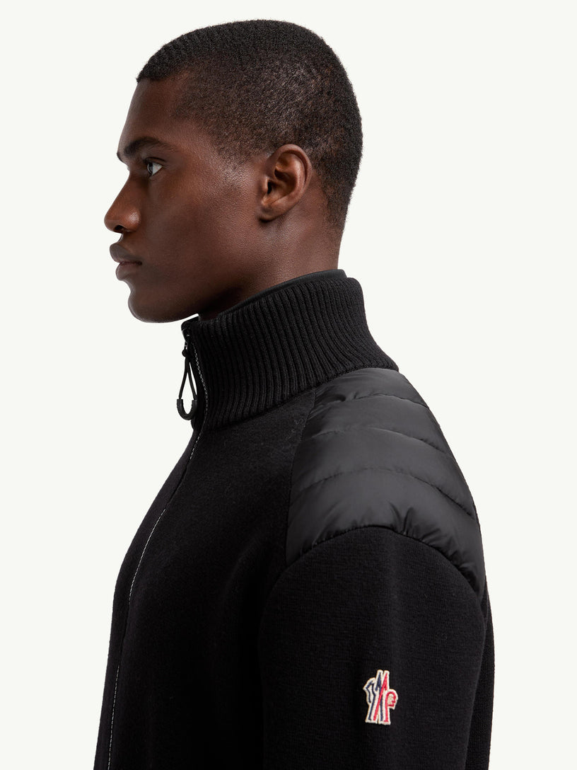 Padded Wool Zip-Up Cardigan