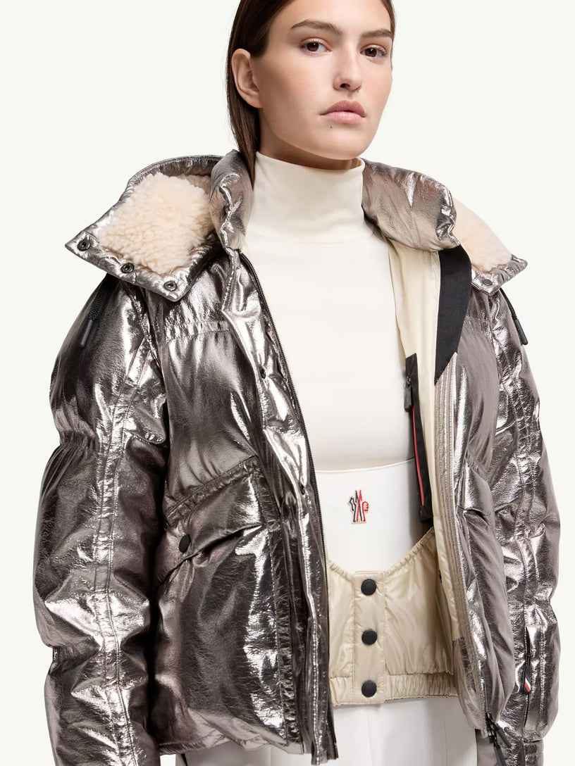 Calaque Metallic Hooded Down Ski Jacket