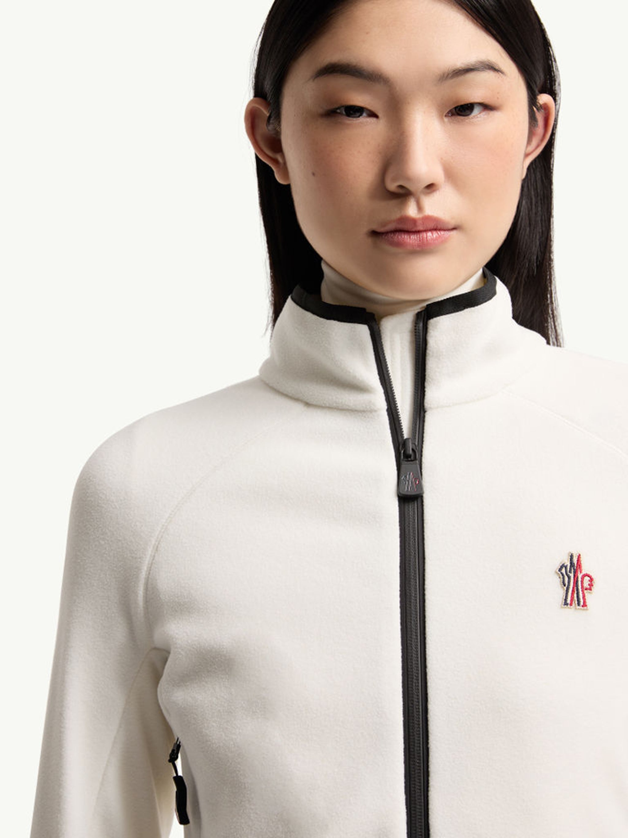 Zip-up fleece sweatshirt MONCLER Bianco | Grifo210