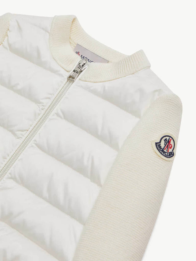 Padded Wool Zip-Up Cardigan