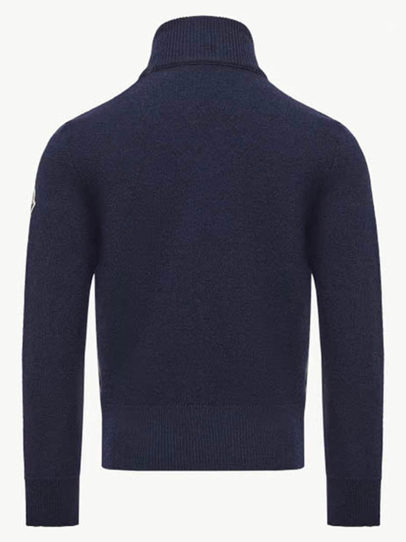 Padded Wool Zip-Up Cardigan