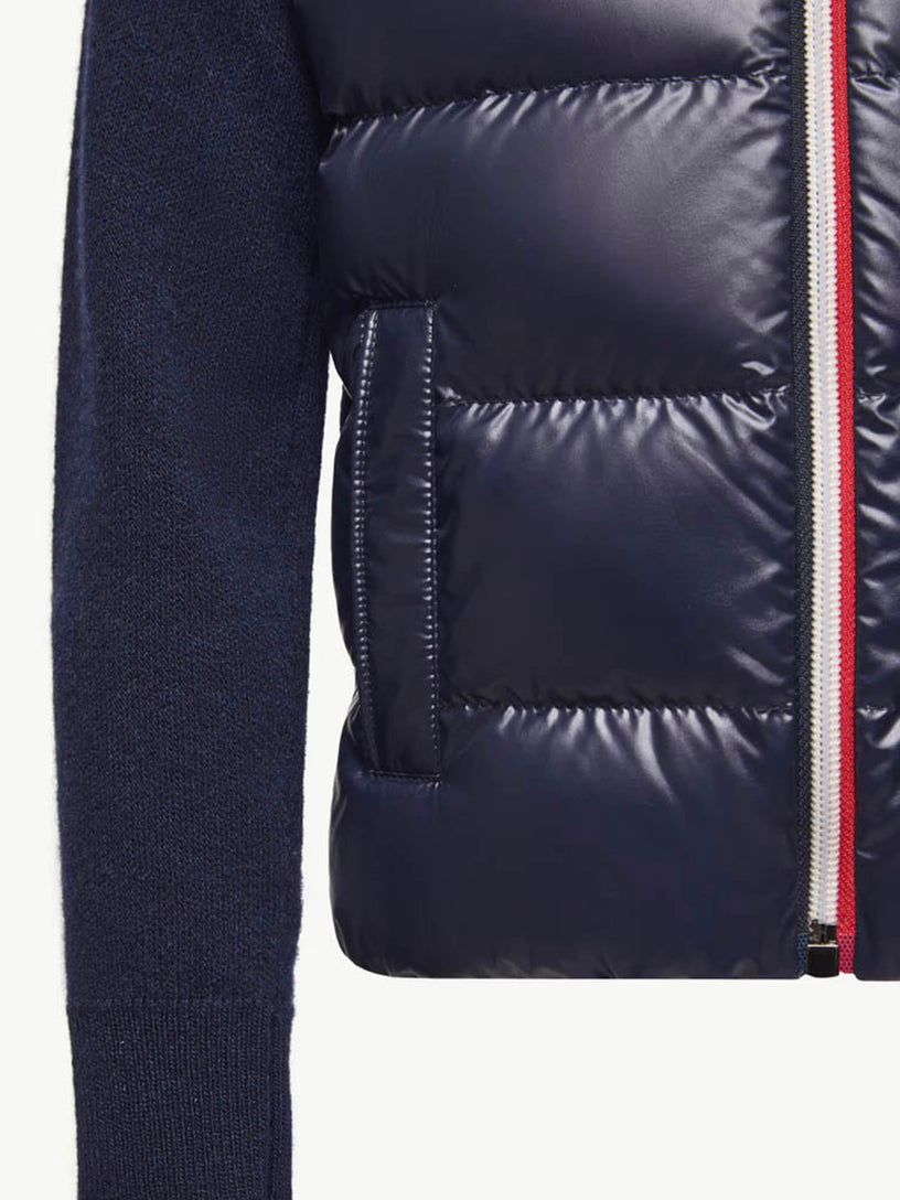 Padded Wool Zip-Up Cardigan