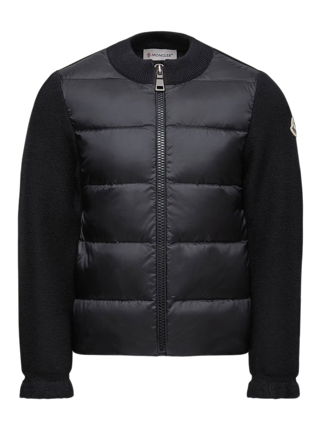 Padded Wool Zip-Up Cardigan