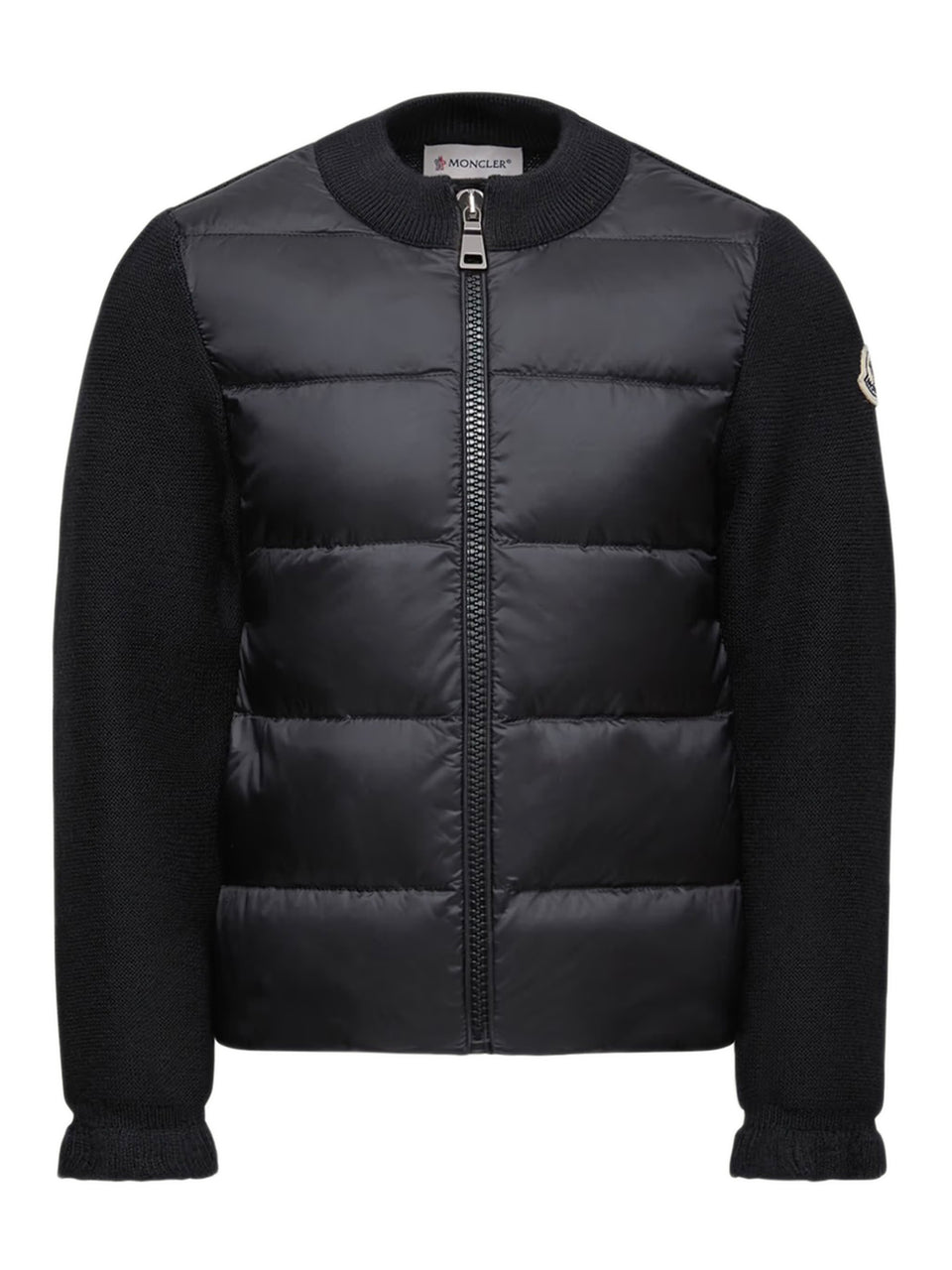 Padded Wool Zip-Up Cardigan