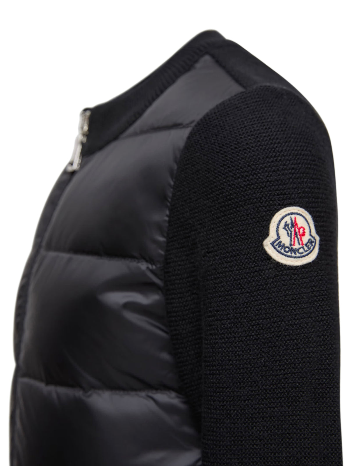 Padded Wool Zip-Up Cardigan