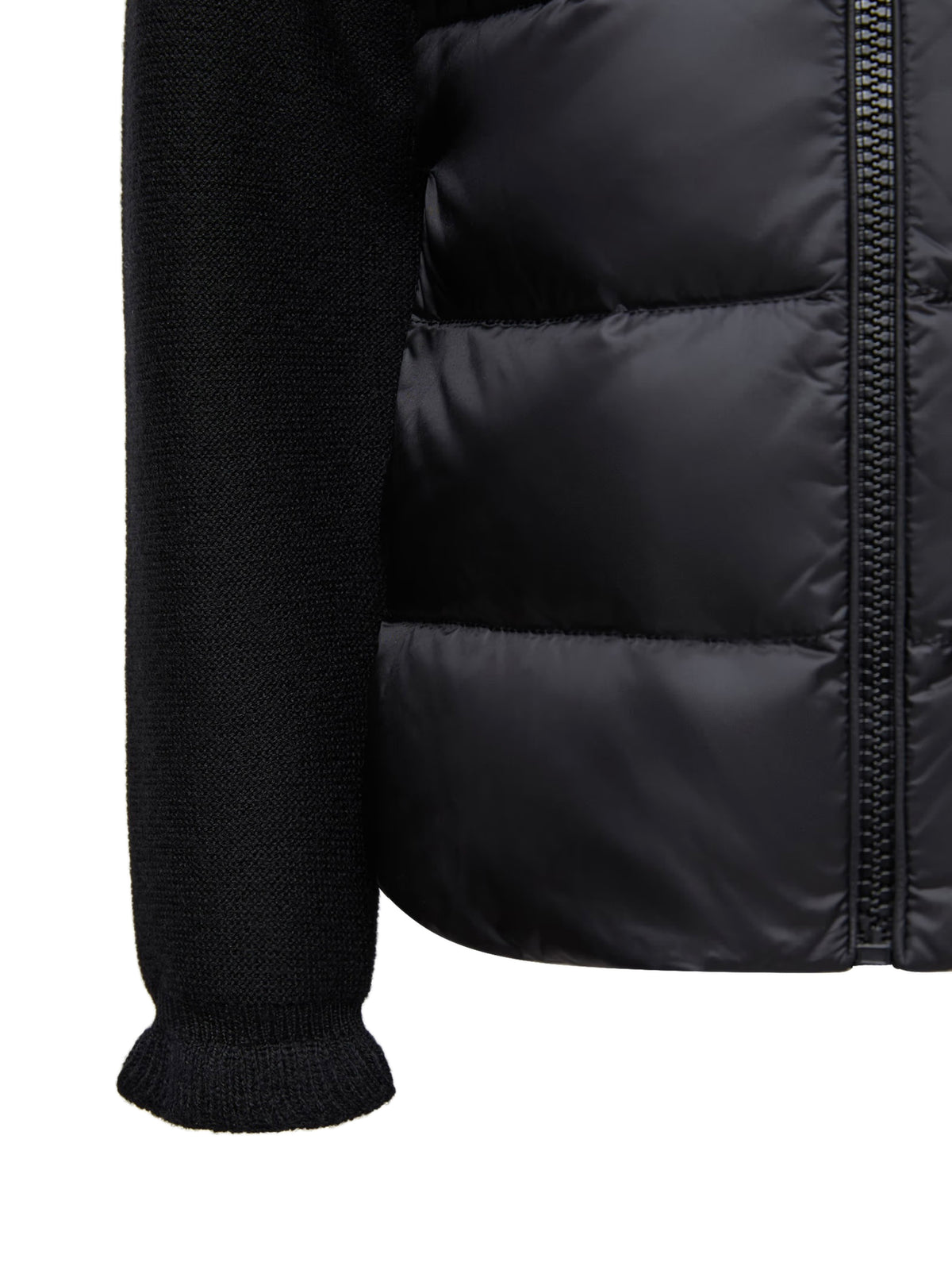 Padded Wool Zip-Up Cardigan