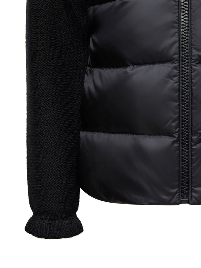 Padded Wool Zip-Up Cardigan