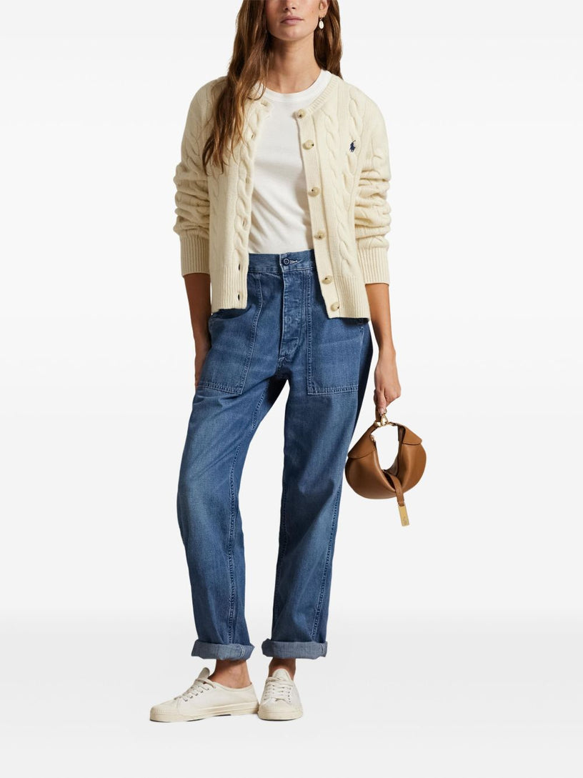 Cable-Knit Wool-Cashmere Cardigan