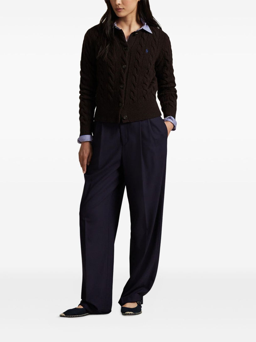 Cable-Knit Wool-Cashmere Cardigan