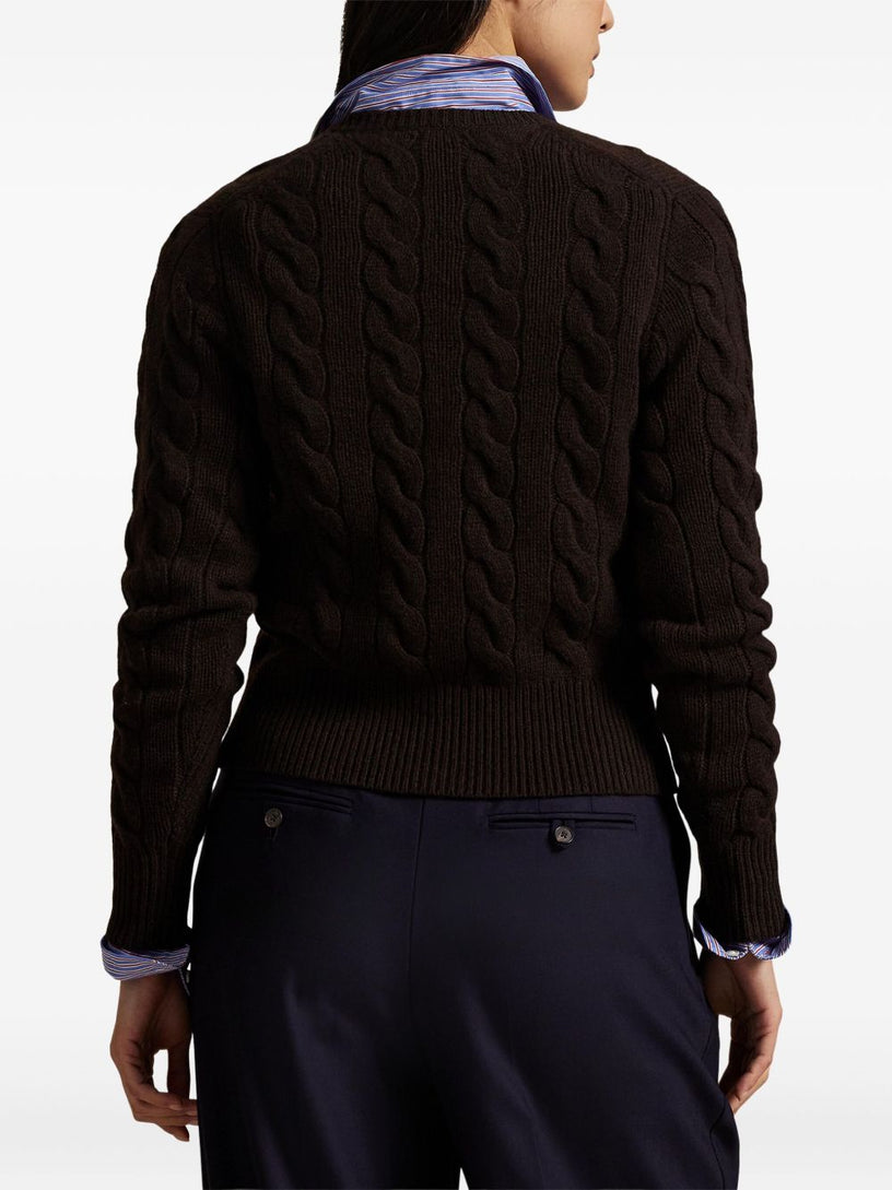Cable-Knit Wool-Cashmere Cardigan