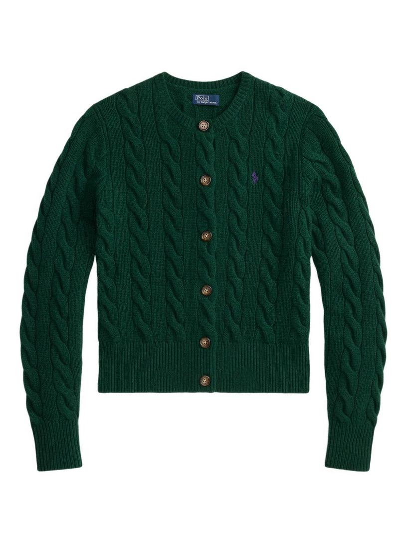 Cable-Knit Wool-Cashmere Cardigan
