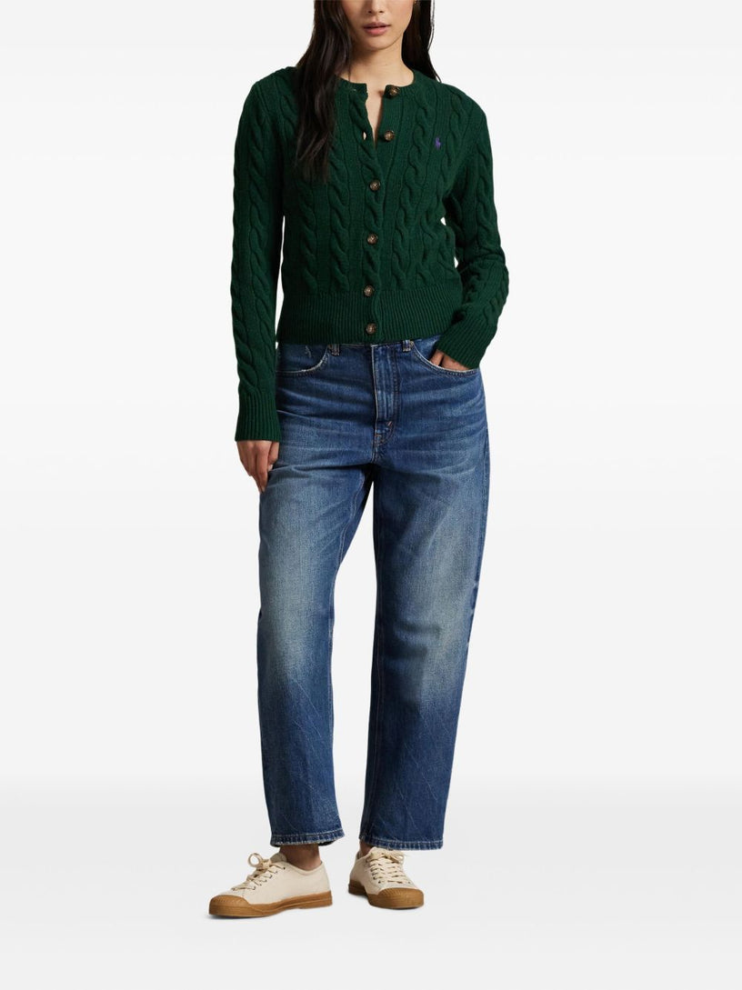 Cable-Knit Wool-Cashmere Cardigan