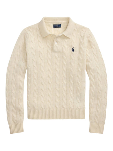 Cable-Knit Polo Shirt