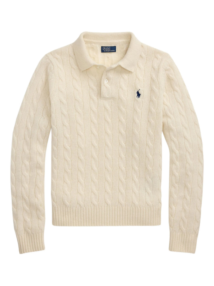 Cable-Knit Polo Shirt