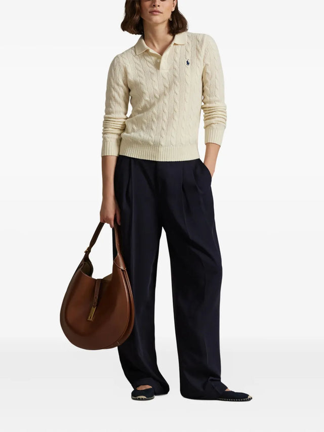 Cable-Knit Polo Shirt