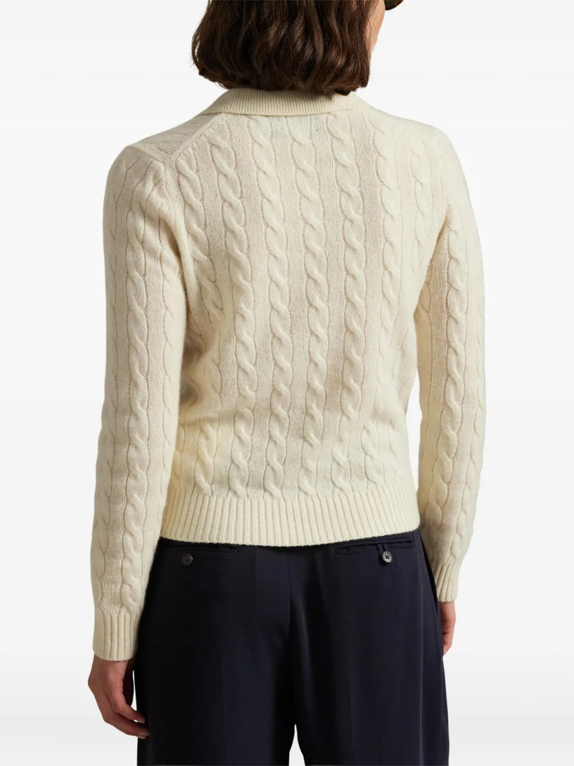 Cable-Knit Polo Shirt