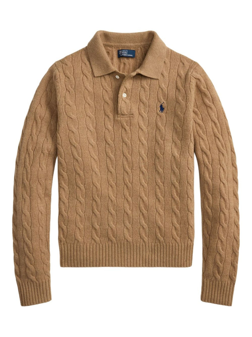 Cable-Knit Polo Shirt