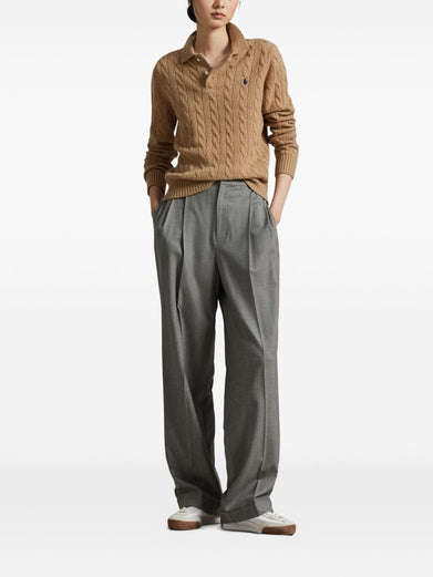 Cable-Knit Polo Shirt