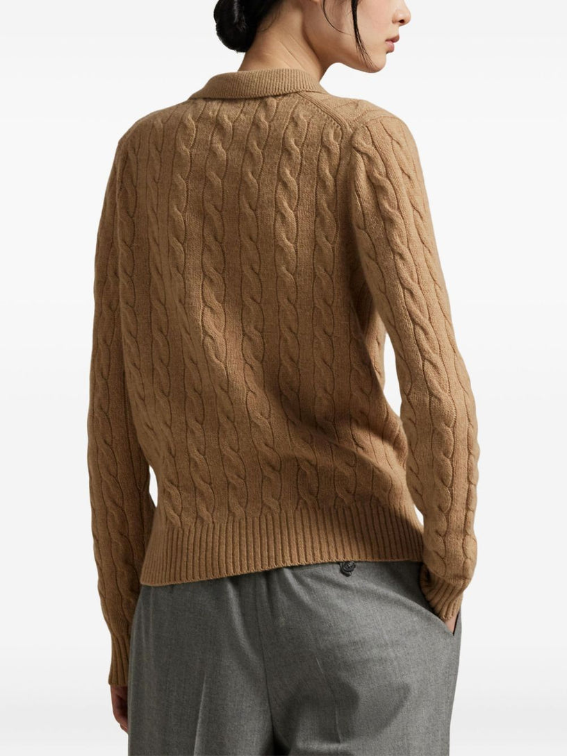 Cable-Knit Polo Shirt