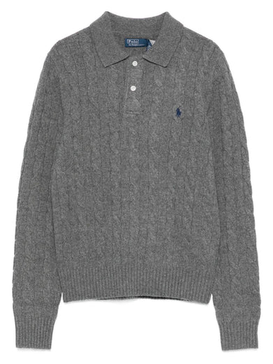 Cable-Knit Polo Shirt