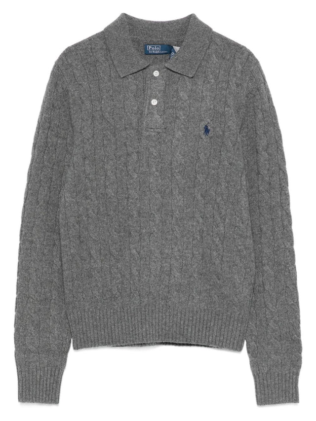 Cable-Knit Polo Shirt