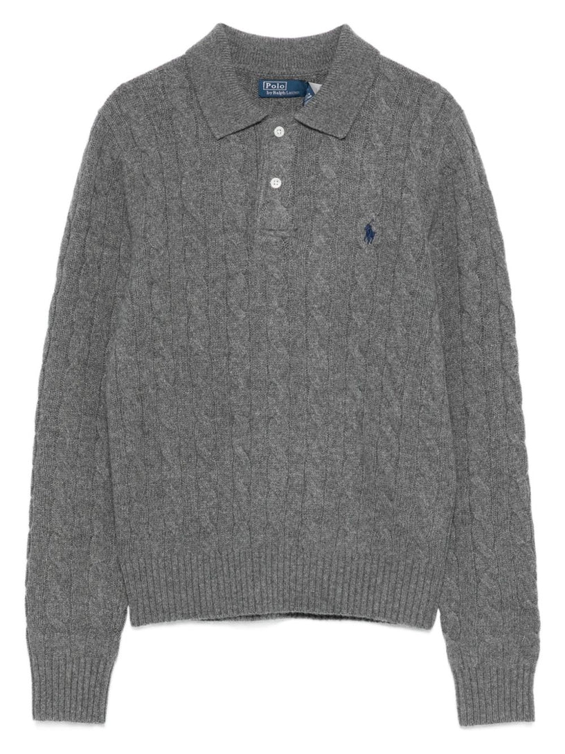 Cable-Knit Polo Shirt