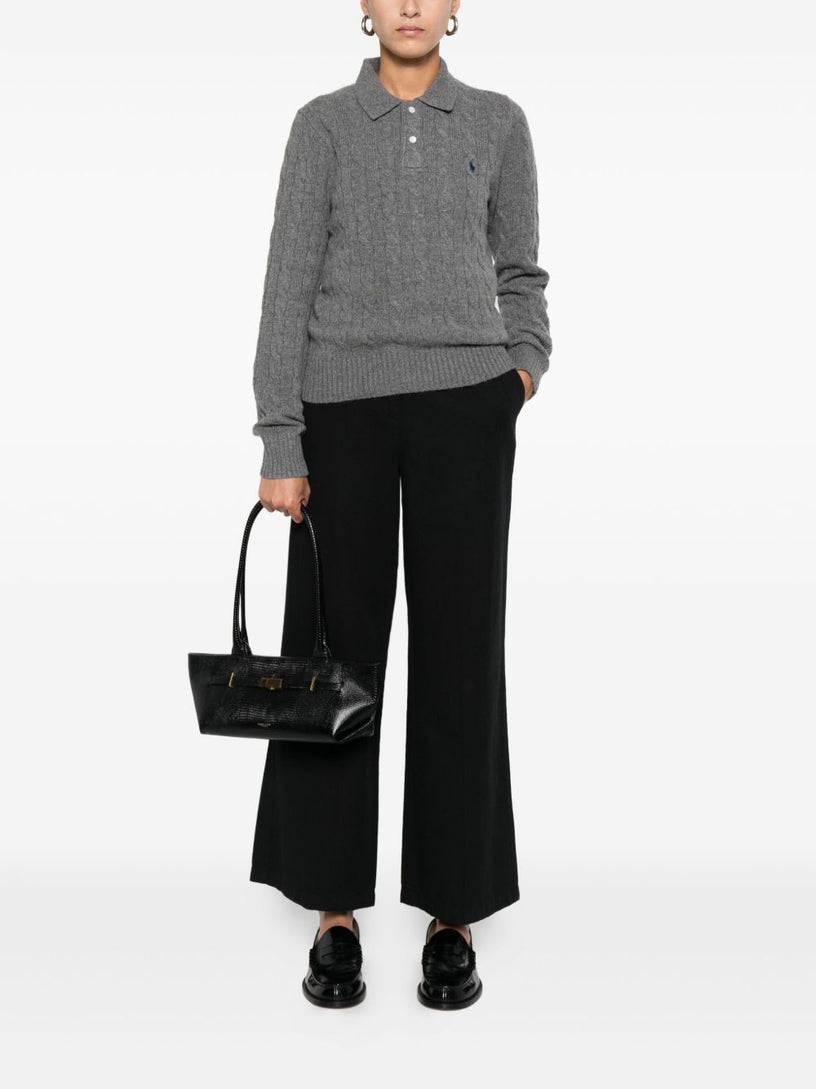 Cable-Knit Polo Shirt