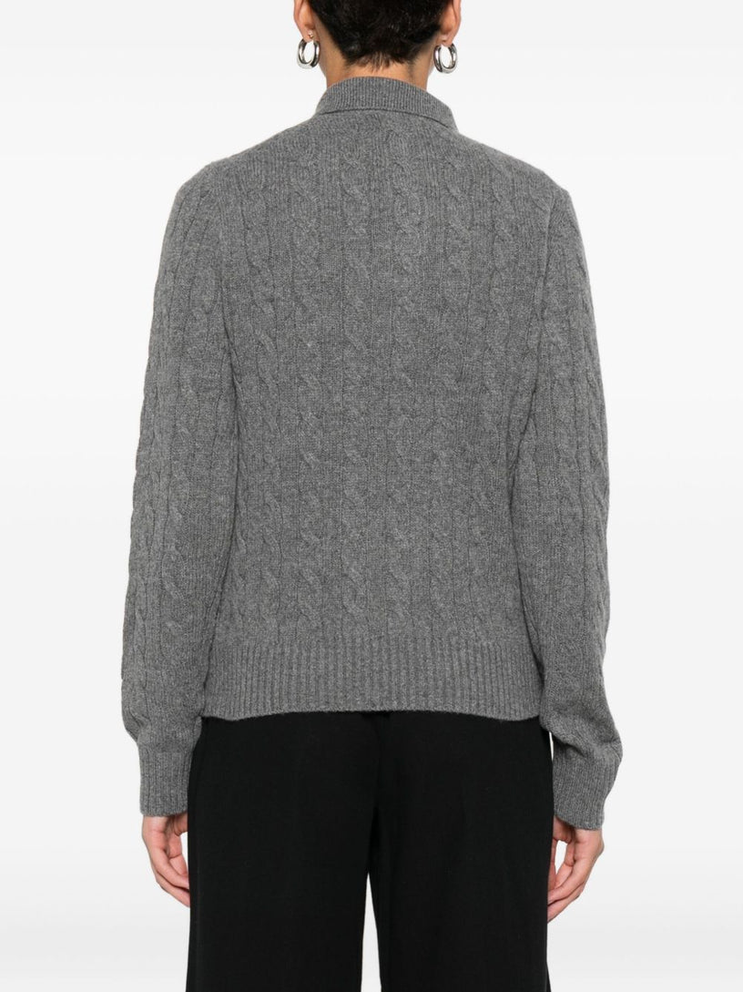 Cable-Knit Polo Shirt