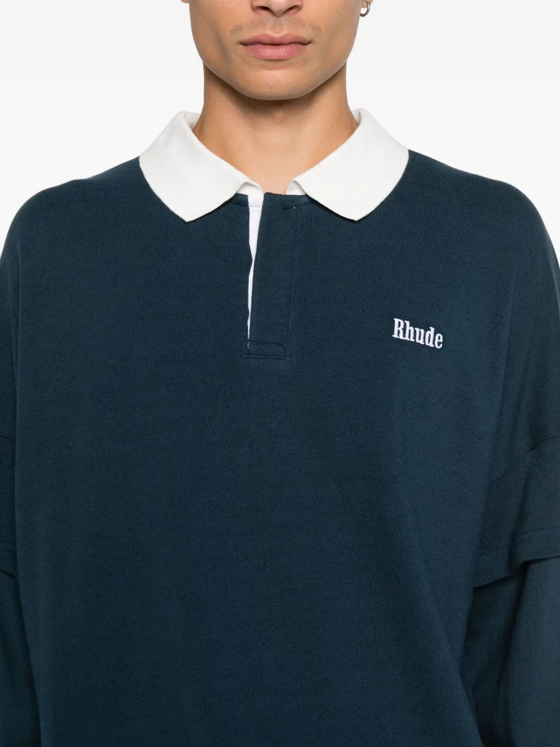 Layered pique polo