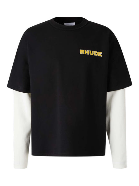 Rhude Double Layer T-Shirt Rhude Nero | Grifo210