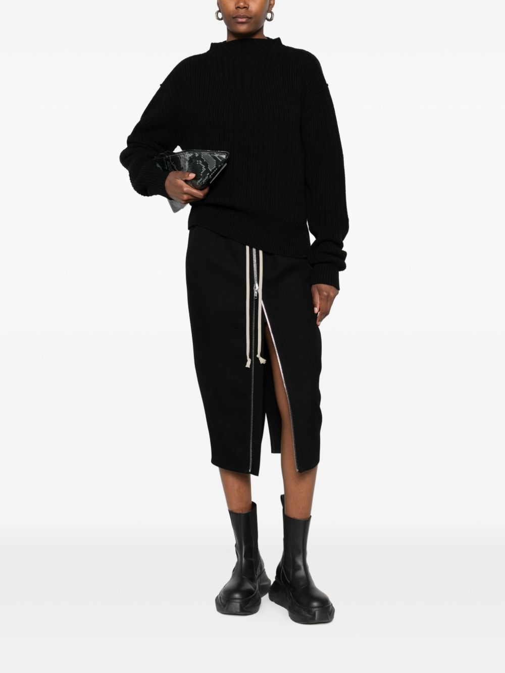 Pillar skirt with zip