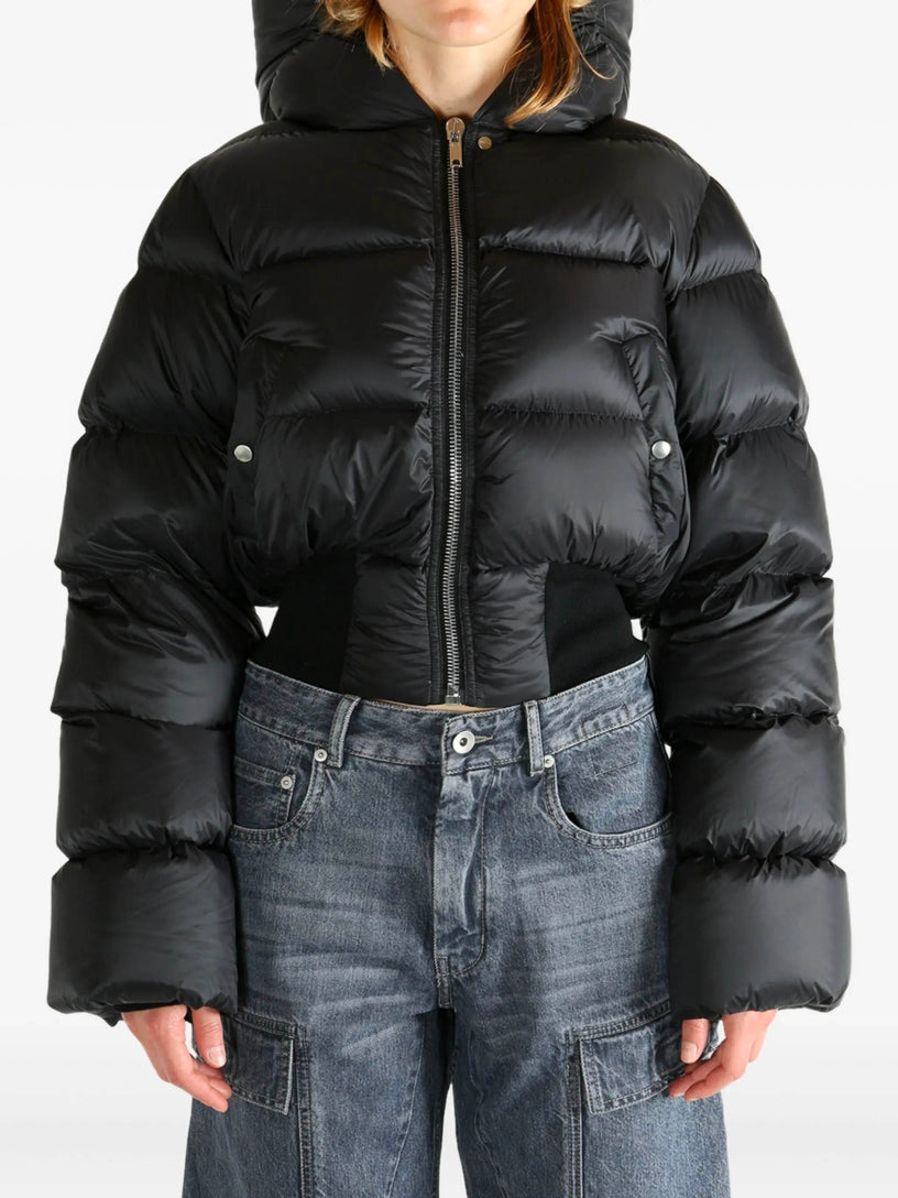 Down jacket with hood