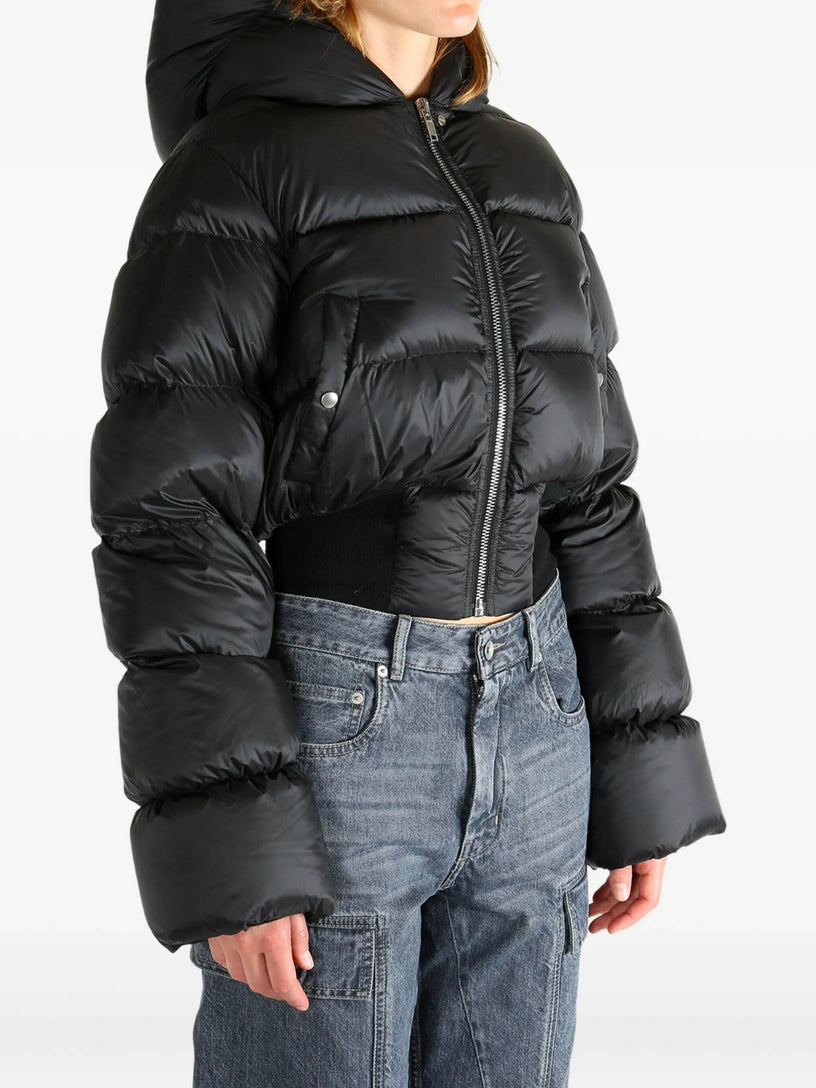 Down jacket with hood