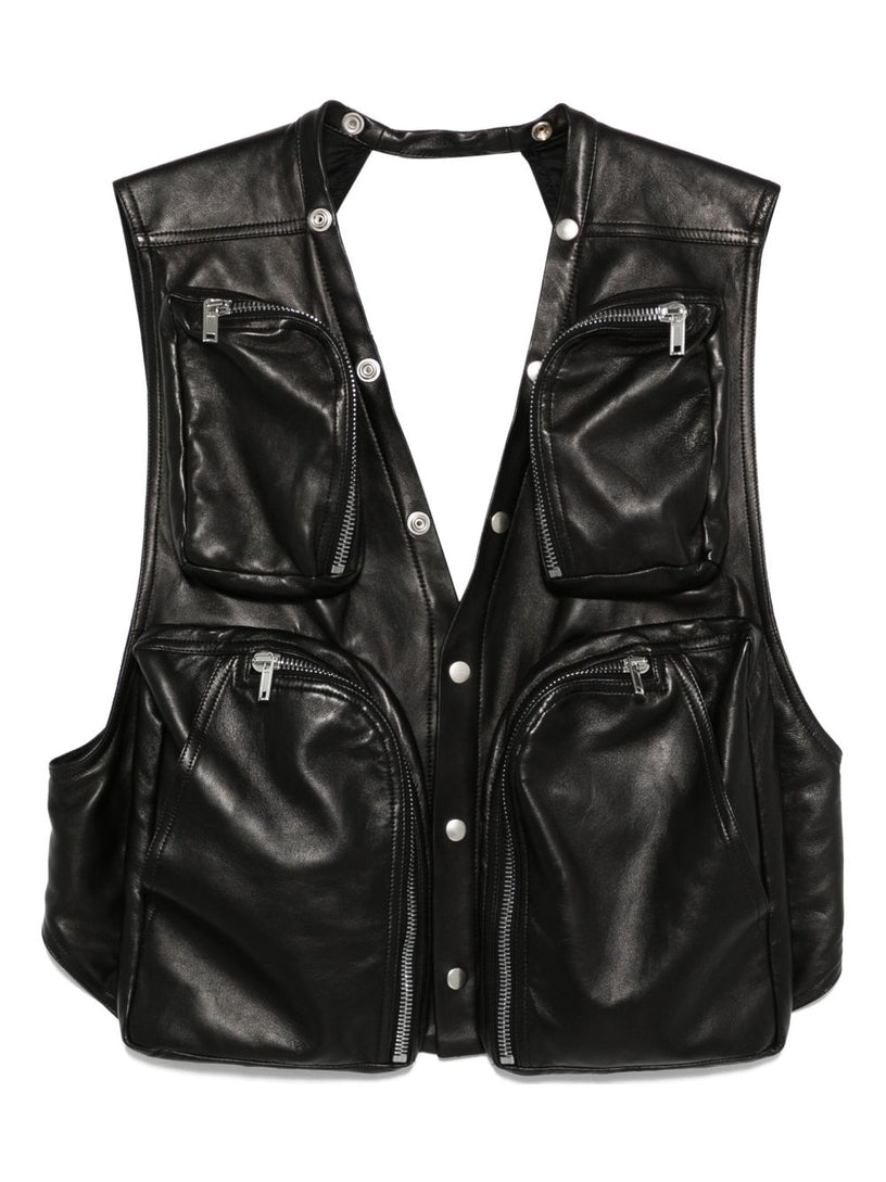 Leather Cargo Vest