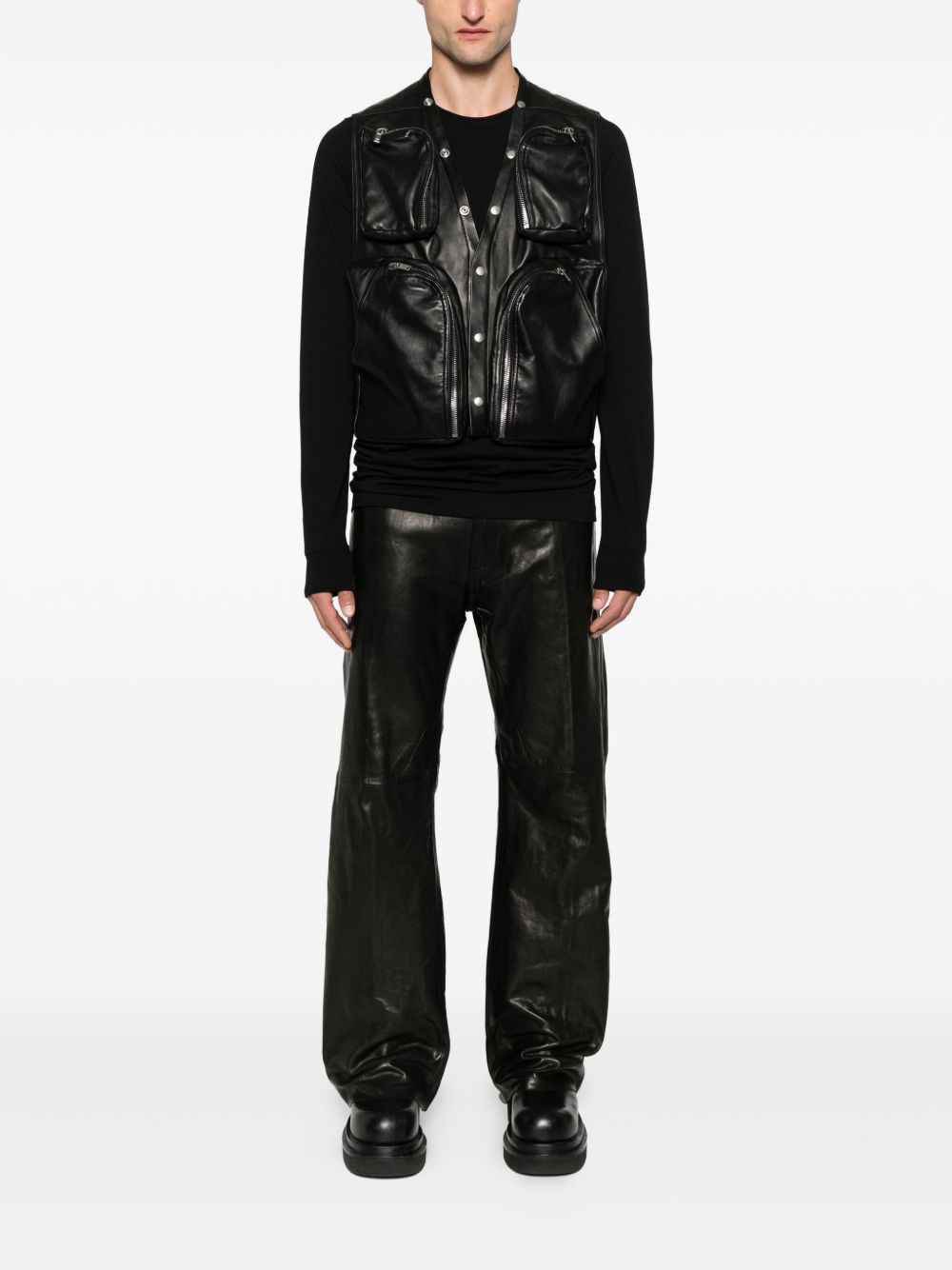 Leather Cargo Vest
