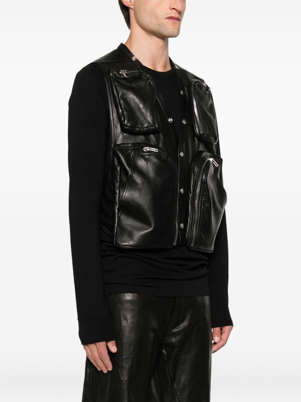 Leather Cargo Vest