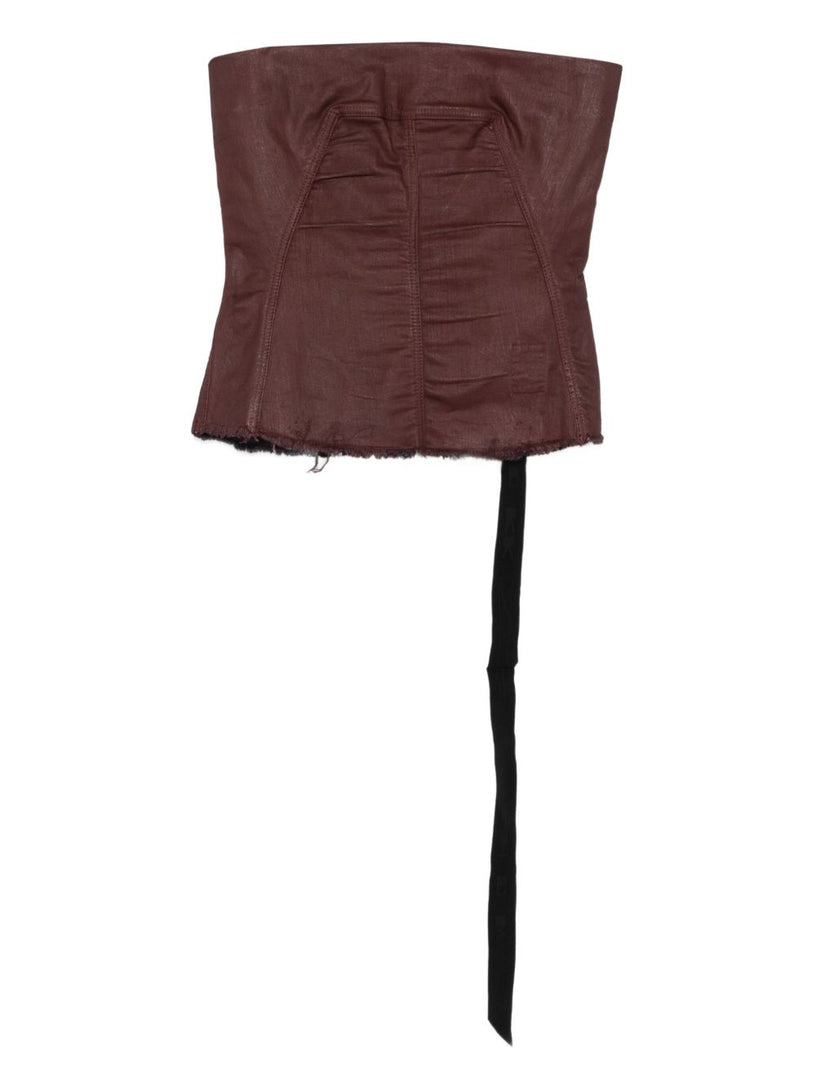 Stretch denim bustier top