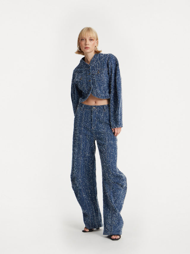 Wide denim trousers