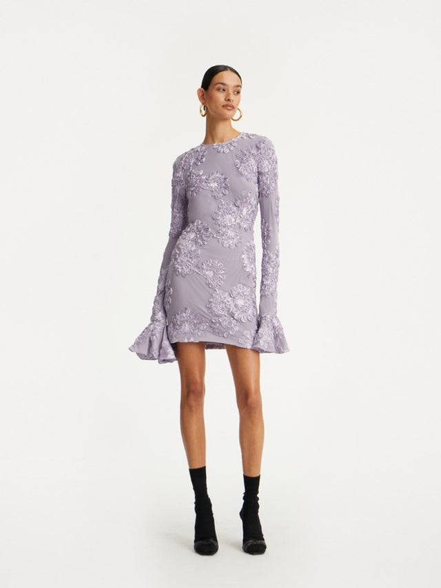 3D mesh mini dress
