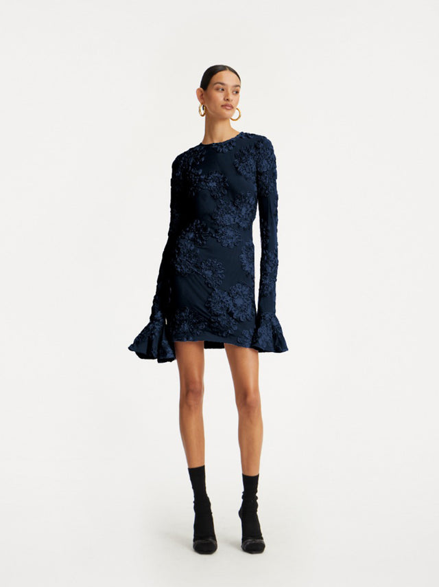 3D Mesh Mini Dress