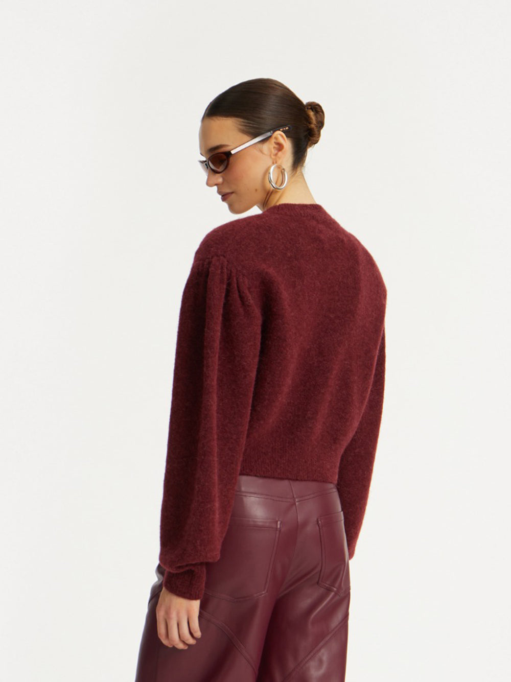 Puff Sleeve Knit Cardigan